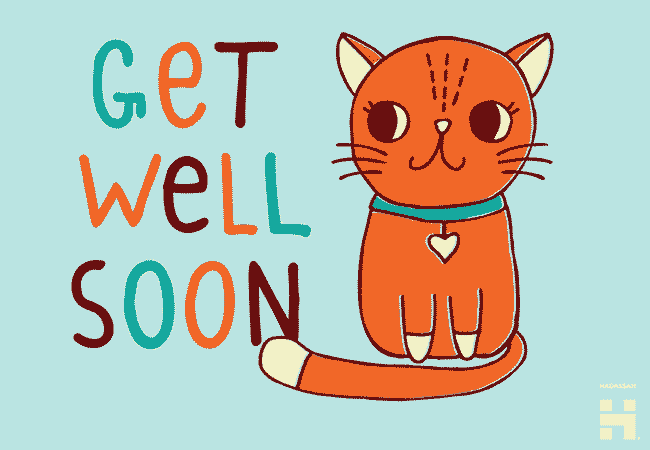 Get Well Soon Kitty animated