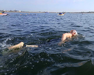 Rosie Byrnes swimming at the Buzzards Bay Swim