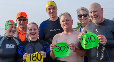 Team of swimmers at the Buzzards Bay Swim