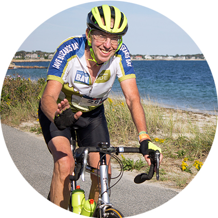 Man cycling in the Buzzards Bay Watershed Ride