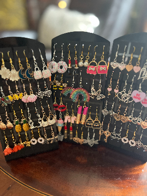 A sampling of the earrings made with compassion.