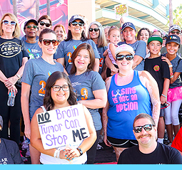 Image of a team outside the Angels stadium at the SoCal walk and race.