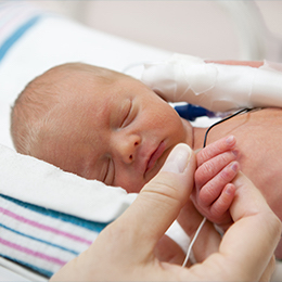 A newborn in the hospital.