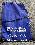 Delta College Public Media String Backpack, blue - $60.00