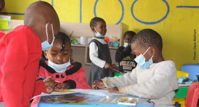 Children learning in Kenya.