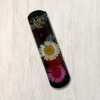 Charcoal coloured epoxy resin mezuzah cover with dried flowers 