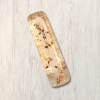 Clear epoxy mezuzah cover with gold leaf and delicate soft pink flowers 