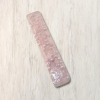 Clear epoxy resin mezuzah cover with pink pearl beads