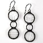 Rippled Stained Glass Round Disc Earrings