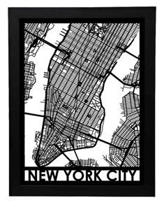 nyc framed streetmap