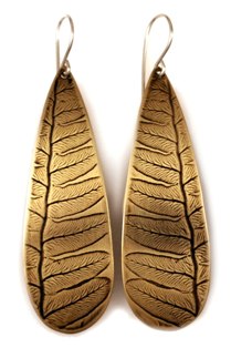 leaf brass earrings