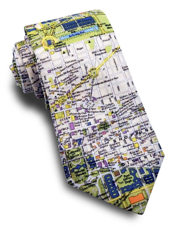 wdc city map neck tie