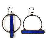 Click here for more information about Long Asymmetrical Blue Stained Glass Earrings 