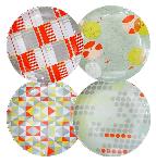 Click here for more information about Set of 4 Taliesin Line Dessert Plates - Yellow & Orange
