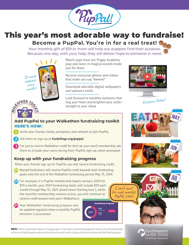 Infographic about how to add PupPal to Walkathon fundraising