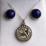 Click here for more information about Silver Bezel Earrings and Charm Necklace Set