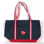 Canvas tote bag with Le Bonheur heart 