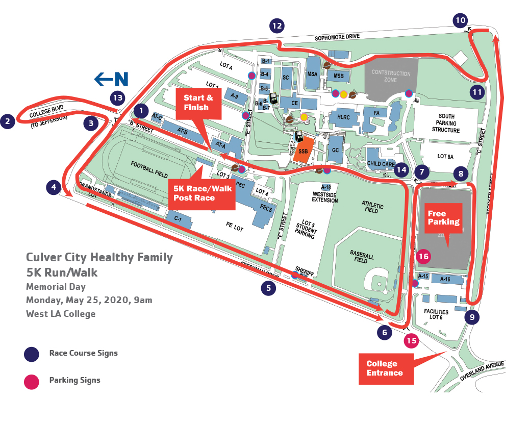 Culver City 5K Course Map